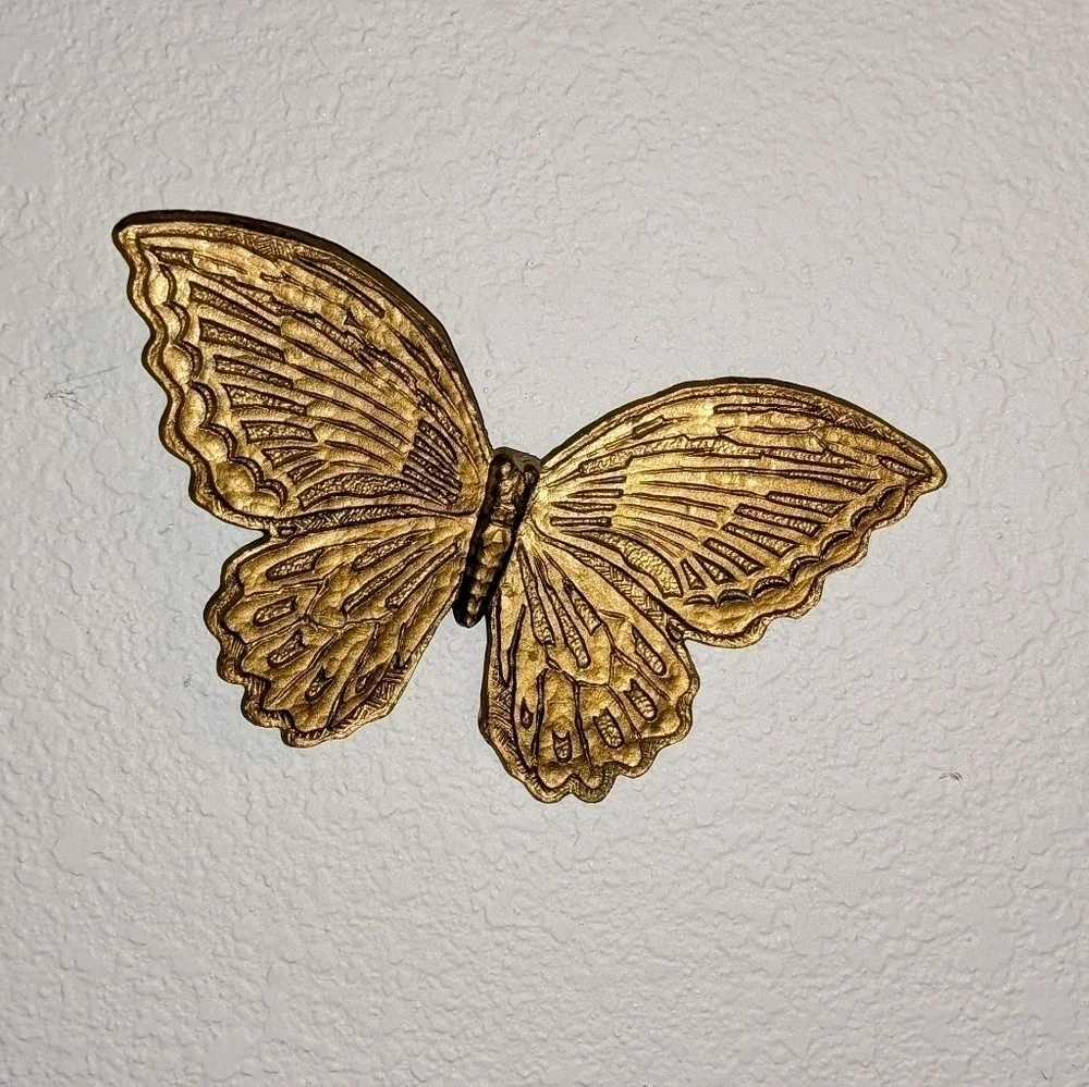 Butterfly in Gold, Homco Wall Decor, 1970s